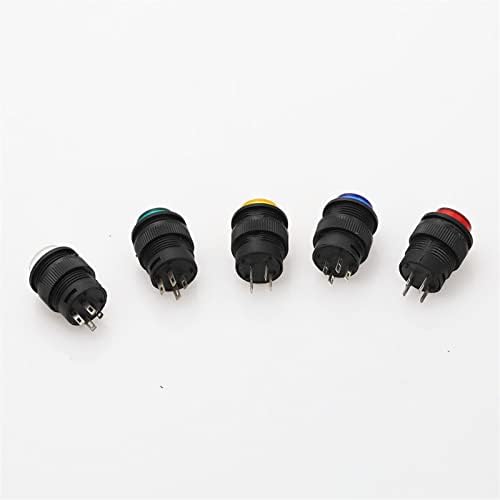 5pcs 4pin Momentário/trava tipo Lâmpada de LED de 16 mm REALIDA RELODADE PUSHET PUSCOURS 3A/250VAC