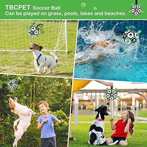 Bola de futebol de brinquedos para cães com tiras, brinquedos interativos para cães da Copa do Mundo para cabo de guerra,