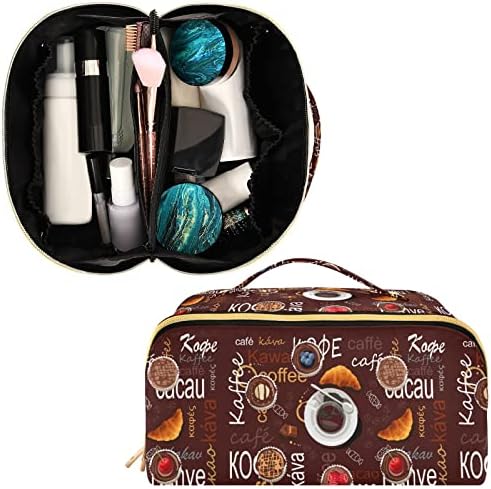 Bolsa de cosméticos para pires de café para mulheres para mulheres de viagem com manuseio portátil Handel