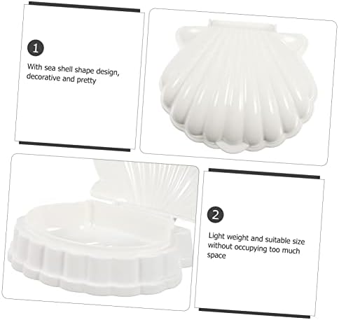 Holibanna 2 PCs Soop Sopa Dish resina Bandeja de recipientes de recipientes de ornamentos com tampas de conchas plásticas