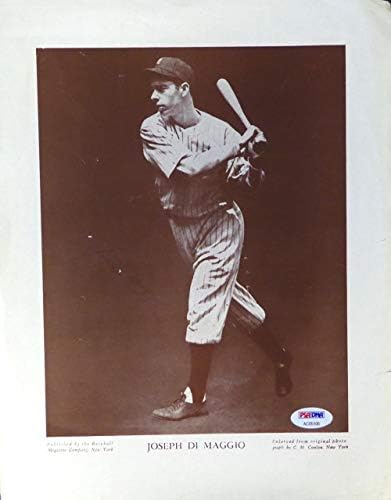 Joe DiMaggio autografado 9.5x12 M114 Página de revista de beisebol foto Nova York Yankees vintage PSA/DNA #AC05106 - Revistas MLB autografadas