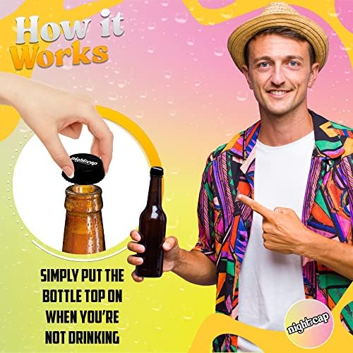Nightcap evita que a bebida de bebida - tampas de garrafa de silicone para encaixar as tampos de garrafa de cerveja de vidro, garrafas