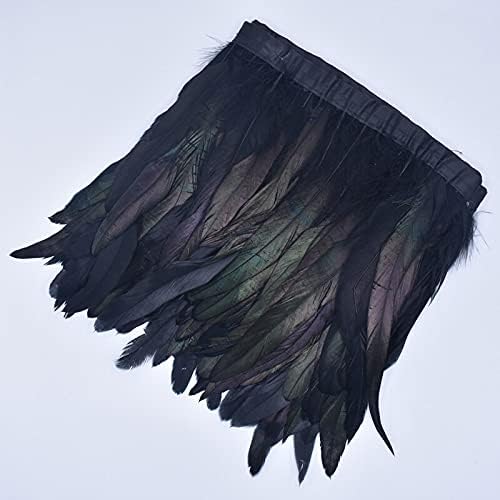 Zamihalaa 2 metros coloridos galo de penas de penas de penas de fita de fita preta Feathers preto para artesanato decoração