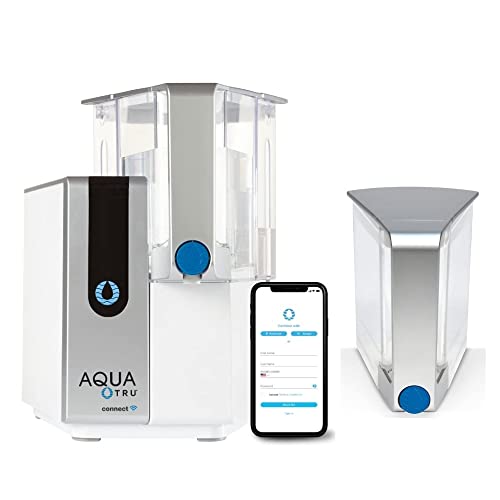 Aquatru Connecte o sistema de filtro de água de osmose reversa de bancada inteligente com APP | Capacidade de wifi e pacote