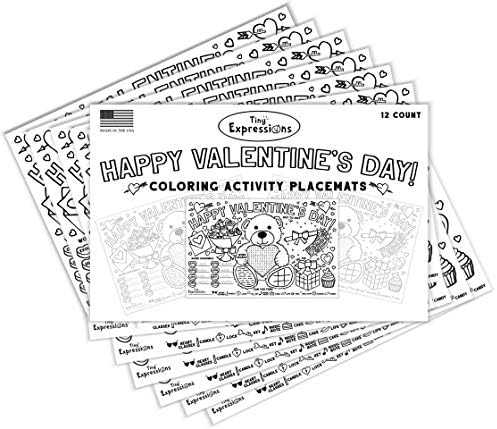 Pequenas expressões - Placemats do Dia dos Namorados para crianças | Atividade para colorir tapetes de papel para