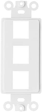Blkkap 3 porta, decora rj45 rede de parede de keystone inserção de placa, branco, 1 pc
