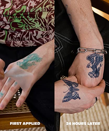 Tatuagens temporárias do Inkbox, tatuagem semi-permanente, uma tatuagem de temperatura resistente à água e fáceis e resistentes à água com tinta-dura 1-2 semanas, tatuagem de palavra hebraica, migg, 2 x 2 em