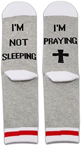 ZJXHPO Christian Faith Meocks Diáconos Socas Não estou dormindo, estou orando no presente de apreciação do pastor de meias