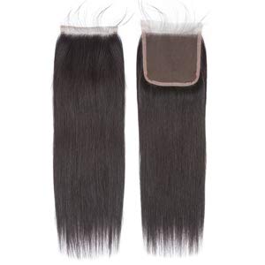 Allrun Human Hair Pacotes com fechamento Straight Cabelo virgem não processado liso 3 feixes com fechamento de renda Free Parte Free Extensões de Cabelo Humano Não Processadas