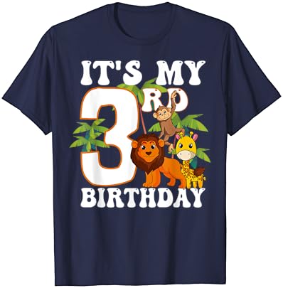É meu 3º aniversário Safari Três Zoo Bday Celebration 3 T-shirt