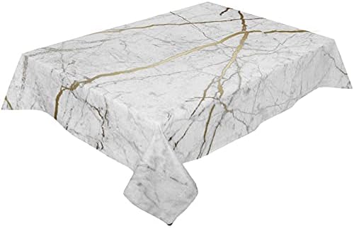 Toalhas de mesa à prova d'água para cozinha de mesa de mármore de mármore, toalha de mesa de óleo de mesa branca cinza