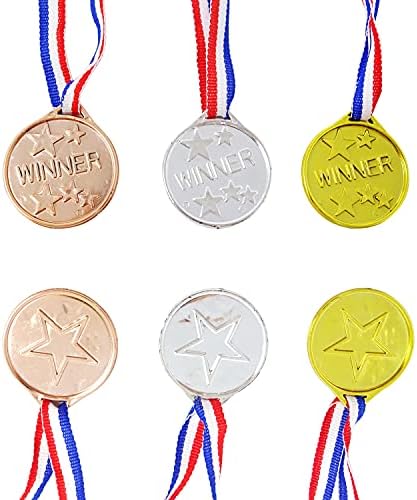 Honbay 36pcs vencedores de plástico medalhas para festas, jogos, esportes, vestir -se e muito mais