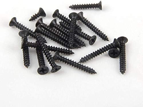Conjunto de parafuso kekeyang 100pcs m1- m3 parafusos pequenos parafusos auto-tocando parafusos de contrafuso de cabeça lisa parafuso preto, tamanho: 12 mm)