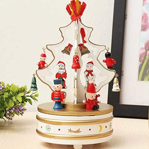 Slynsw Merry-Go-Round Christmas Decoration Box Christmas Roting Music Box