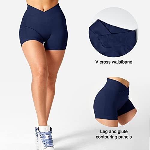 Yeoreo scrunch butt shorts mulheres 3,5 sem costura V Cross Sport Sport Gym Amplify Shorts