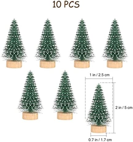 Fomiyes Pinheiro Artificial Árvore 10pcs 5cm Mini Árvore de Natal com Sisal Árvore Artificial Coberta de Neve Treça de