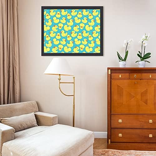 Pato de borracha amarelo e bolhas de madeira moldura de figura de arte Fotos de imagens de parede de figuras para casa fora de casa decorativa