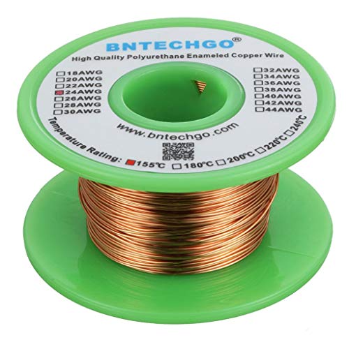 Fio de ímã Bentechgo 22 AWG - fio de cobre esmaltado - fio de enrolamento de ímã esmaltado - 1,0 lb - 0,0256 Diâmetro 1 bobina