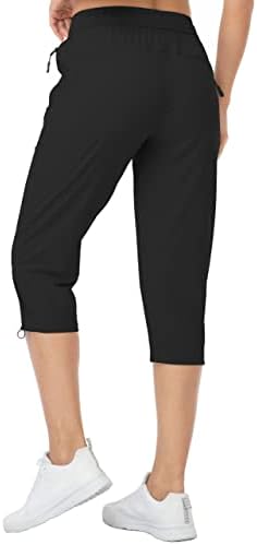 Kuenlun Top Women Feminina Joggers Capris Quick Dry Pants Luz Luzes Treino Atlético Os bolsos de zíper casual ao ar livre