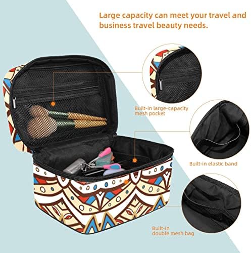 American Índia Índia Etnica Aztec Pattern Travel Makeup Bag Organizer Bag Bag para cosméticos, produtos de higiene pessoal, escovas