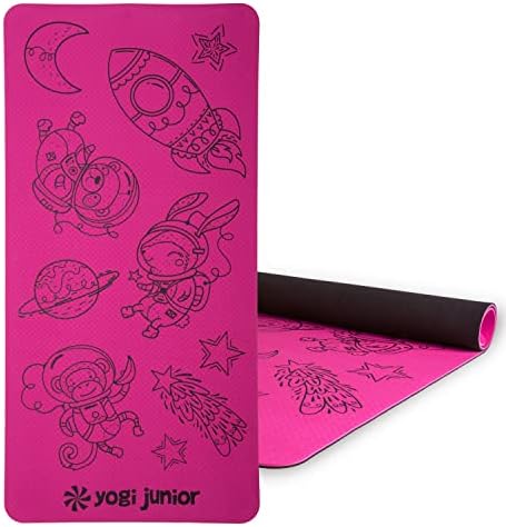 Yogi Junior Kids Yoga Mat - PVC Free - espuma TPE em camadas duplas