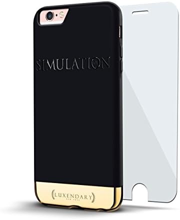 Simulação Luxendária Avenged Sevenfold A7X Licenciou 24K Series Case em Velvet Black & Gold para iPhone 6/6s Plus + Vidro temperado