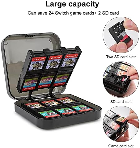 Qqwwe animal 12-24 Console de jogo Cassete Box Slot de cartão de casca dura armazenamento portátil Acessórios compactos portátil