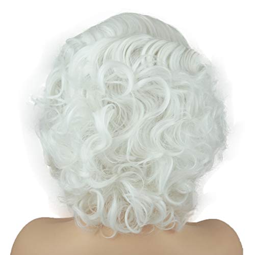 Meiyite Hair Wavy curto de 10 polegadas de densidade pesada de meia mão Andicada com as perucas dianteiras de renda sintética realista