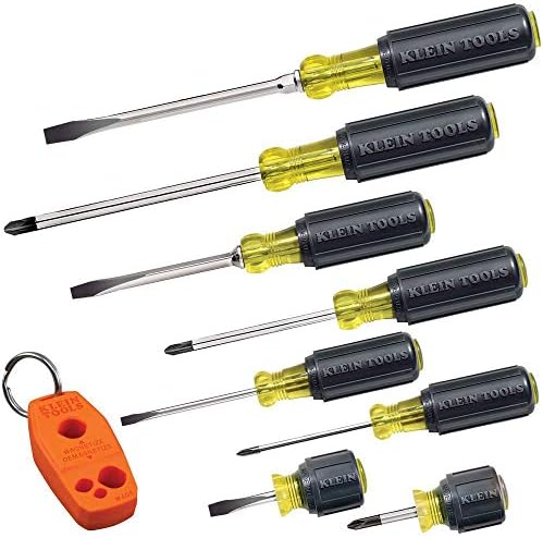 Klein Tools 635-6 Conjunto de ferramentas, drivers de porca magnética pesada SAE Tamanhos 1/4, 5/16, 3/8, 7/16, 1/2