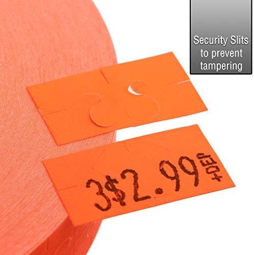 Etiquetas de preços vermelhos fluorescentes da Perco para Monarch 1131 Piscicle Gun - 1 manga, 20.000 rótulos de armas de preço com