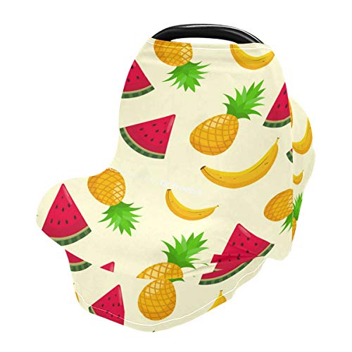 Frutas tropicais Capas de assento de bebê de banana de melancia - Capa de enfermagem da amamentação Capa de carro infantil, cobertura