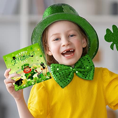 NABELOS DO DIA DE São Patrício-40pcs Feliz Decorações de Partidas do Dia de São Patrício Green Shamrock Nudores descartáveis ​​para suprimentos para festas irlandesas