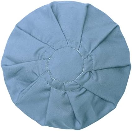 Thekufi pombo azul plissou-t-top cor de cor sólida tecidos kufi cavel