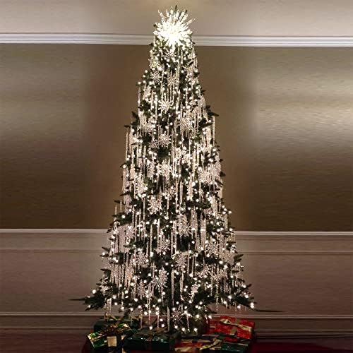 Grandes ornamentos de gisado de vidro para a árvore de Natal 7 , 5.5, 3,5 Ornamentos de iClicle de Natal em massa Elegantes Crystal