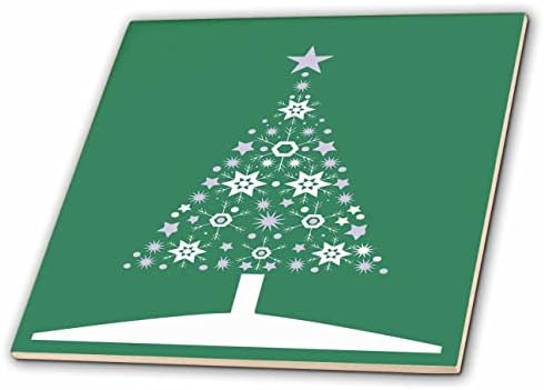 3DROSE Christmas Tree of Snowflakes and Stars Irish Imp Green - Tiles