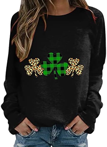 Dia de São Patrício Mardi for Women Clover Funny Crewneck Plus Size Facation Sweatshirt irlandês