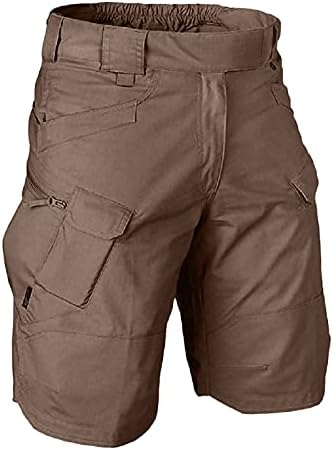 Wenkomg1 shorts táticos, de 11 polegadas, calças de carga de pesca ao ar livre de até 11 polegadas de joelho para homens para homens
