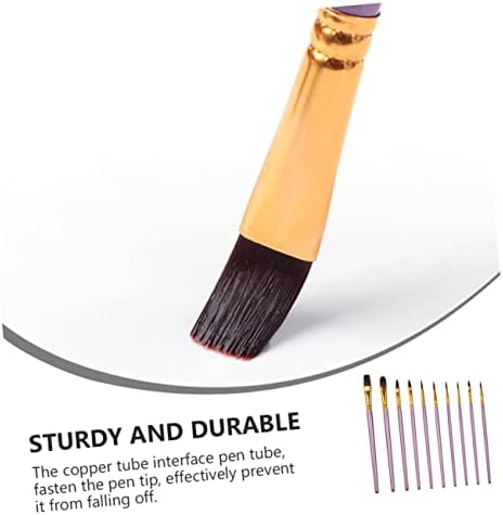 Tofficu 10pcs Aquarela Brush Brush pincel Set Set Suit Purple Micro Binck Brush Multi-pinting Brush Brushes Pincadeiras