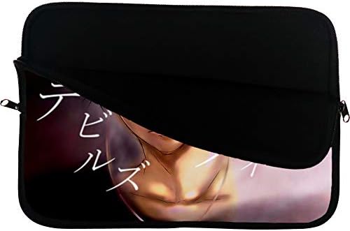 Saco de manga de laptop de anime da linha do diabo de 15 polegadas - Proteja seus dispositivos em grande estilo com este laptop de