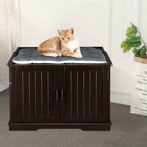 Lokoshina Grande gato de madeira esconde caixa de mobiliário de mobília do gabinete de petinho de pet house asik