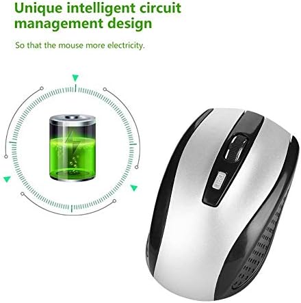 Mouse sem fio POMOA, portble 6 D 2.4g Mouse sem fio Bluetooth Mouse sem fio óptico com receptor USB, mouse óptico para laptop