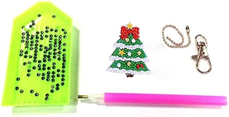 Vvbaozi DIY 21pcs Christmas Diamond Painting Keychains com Keyrings Crystal Rhinestones 5D Diamond Art Ornamentos de Natal para