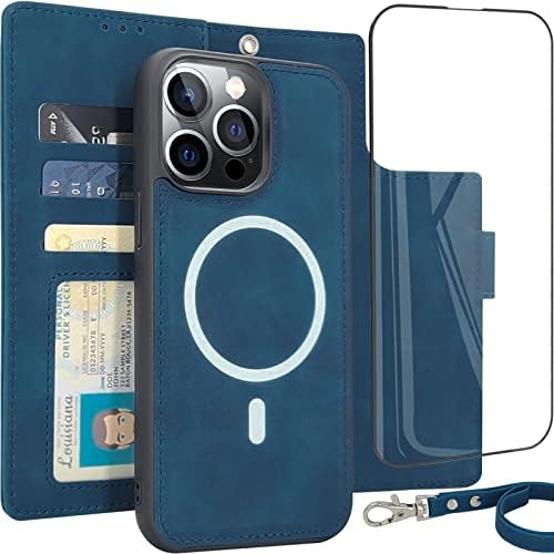 Caso Cavokas Carteira para iPhone 14 Pro Max Wallet Caixa, 6,7 polegadas Magnetic Deatactable Leather Flip Casal Titular compatível