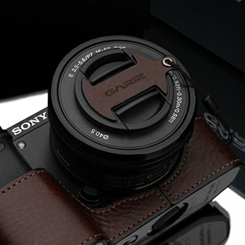 Gariz Genuine Leather XA-CFS1650BR2 Capfix Capfix Capixes para lente Sony 16-50mm SELP1650, marrom