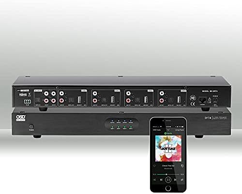 OSD Audio Black Series 4 Zone Wi-Fi Smart Multi-Media Audio Streaming Server, com USB, LAN, WPS, RS245 e linha em-SRT4