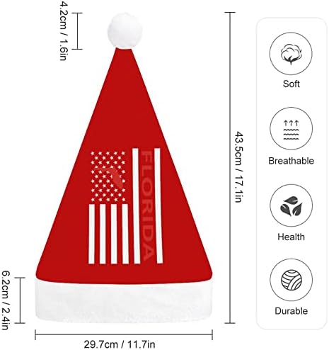 Florida State America Bandeira chapéu de natal chapéus Papai Noel Decorações de árvore de natal Decoração de férias Presentes para adultos