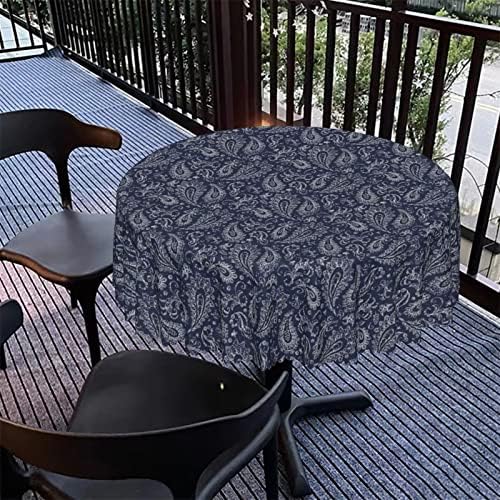 Capa de mesa redonda do padrão de Paisley, tecido impermeável decorativo, roupas de mesa reutilizáveis ​​duráveis, resistência à comprovante