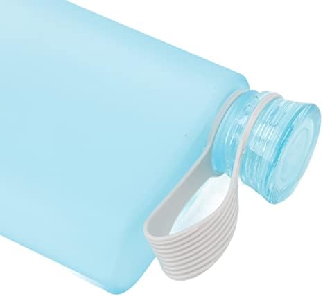 Topincn Garrafa de água plana plástico Plástico transparente viagens portátil caneca vazamento de papel garrafa