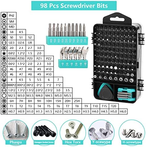 Conjunto de chave de fenda de precisão Locimirv, 138 em 1 Chave de fenda magnética eletrônica, com mini chave de fenda para reparo, PC, celular, console de jogo, relógio, óculos