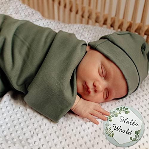 Owllawla Swaddle Blanket e Hat Set Swaddle Wrap Baby Receber Bobet para meninas meninas